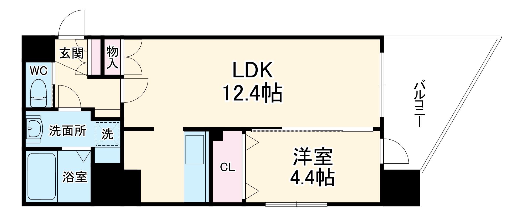 クリスタルグランツ梅田2(1LDK/9階)の間取り写真