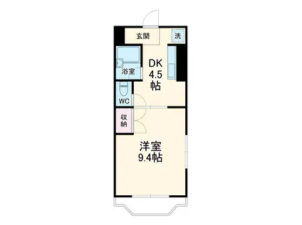 ピース・トーン21(1DK/4階)の間取り写真