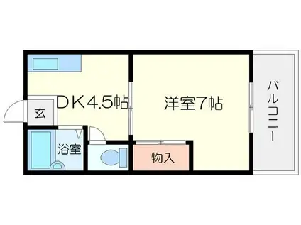 ムーニーウィンやまべ(1DK/1階)の間取り写真