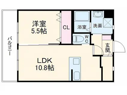 LOOP(1LDK/1階)の間取り写真