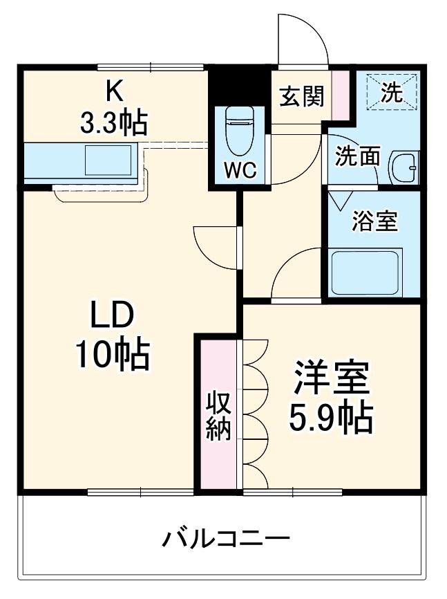 スタシィオン弐番館(1LDK/2階)の間取り写真
