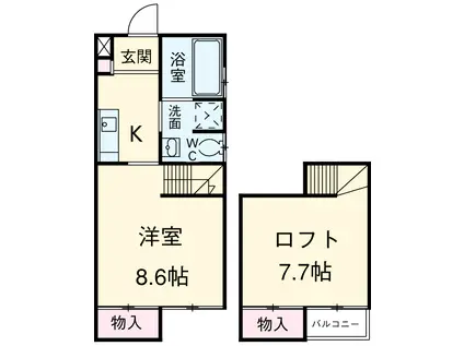 マーベラス柴田(1K/1階)の間取り写真