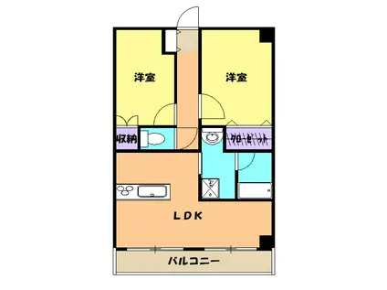 ベルウッドマンション(2LDK/1階)の間取り写真