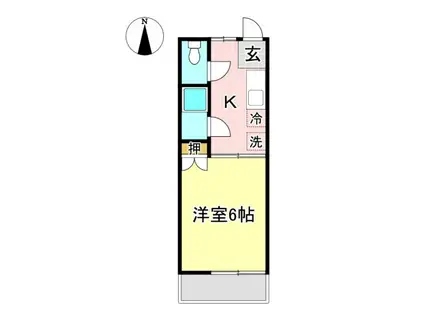 カワイハイツ(1K/2階)の間取り写真