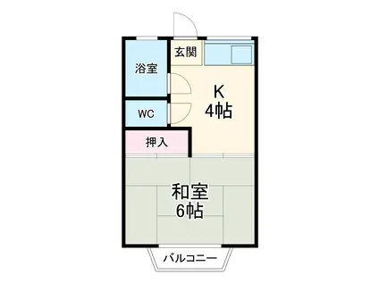 島田橋ハイツ(1K/1階)の間取り写真