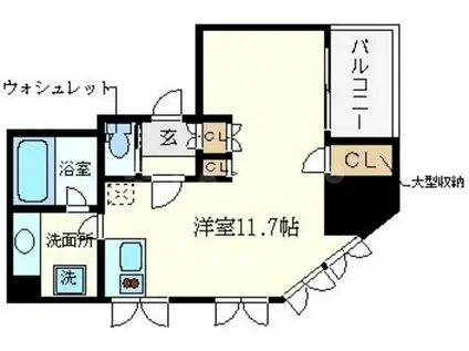 フォレステージュ西本町(ワンルーム/3階)の間取り写真
