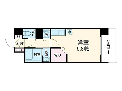 レジデンス本町靭公園(ワンルーム/3階)の間取り写真