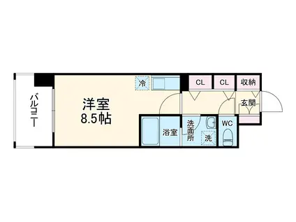 レジデンス本町靭公園(ワンルーム/9階)の間取り写真