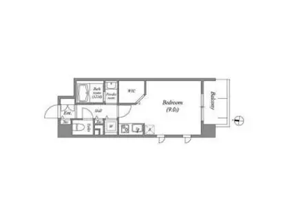 レジデンス本町靭公園(ワンルーム/12階)の間取り写真