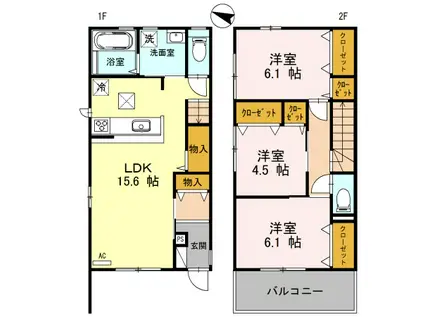 REGALO 中桜塚(3LDK/1階)の間取り写真
