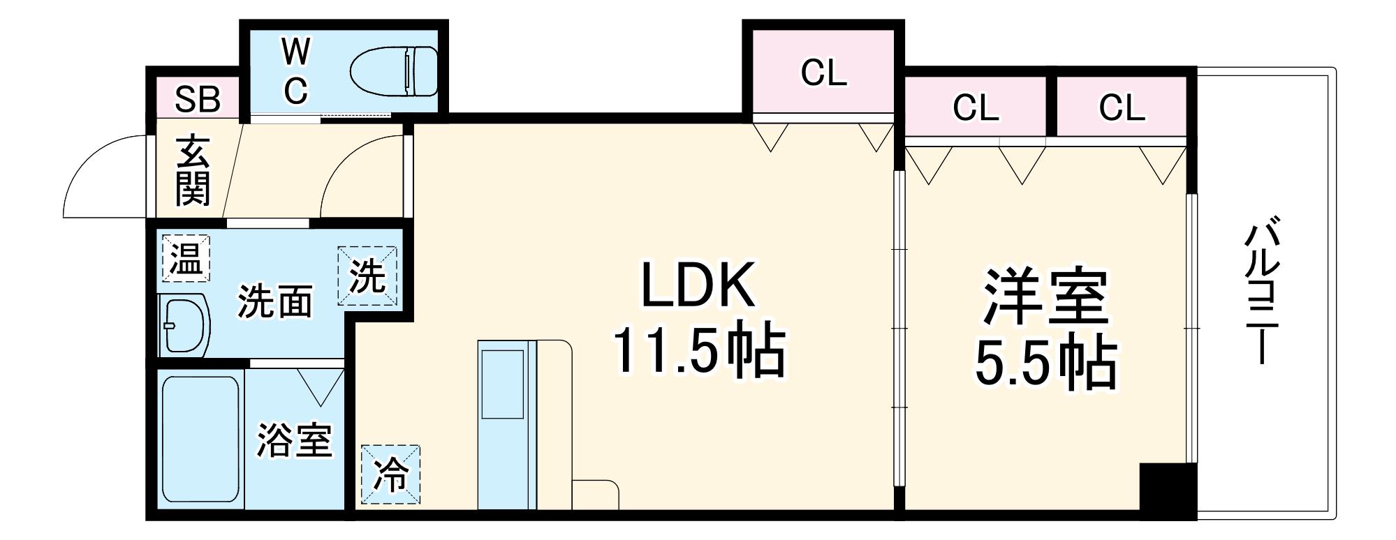 クレシアコート島田(1LDK/3階)の間取り写真