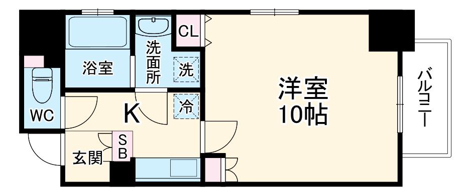 アクティ北浜(1K/8階)の間取り写真
