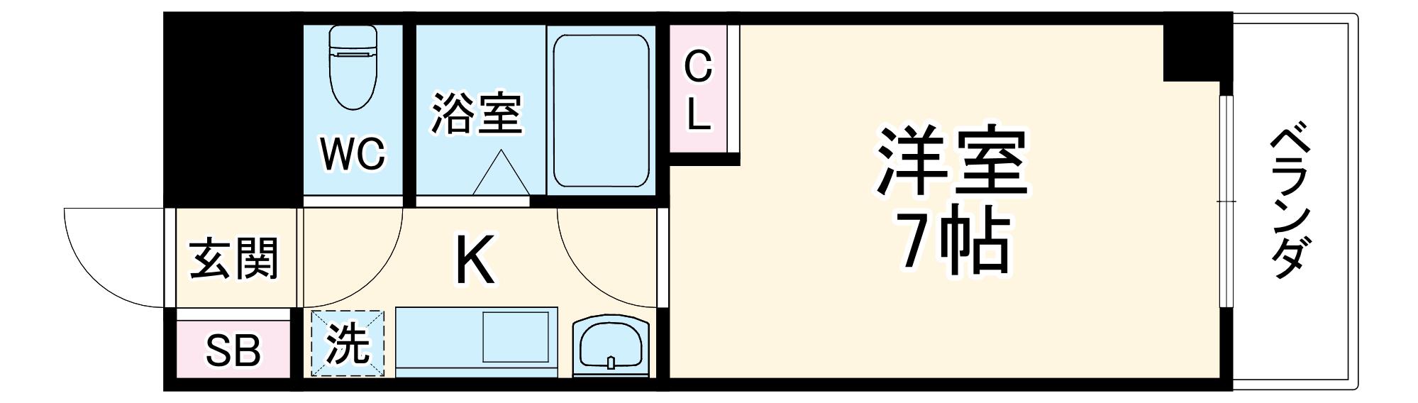 カーサ デル ビアンコ(1K/3階)の間取り写真