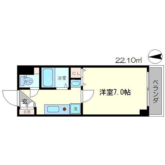 グランドステージ江坂(1K/6階)の間取り写真