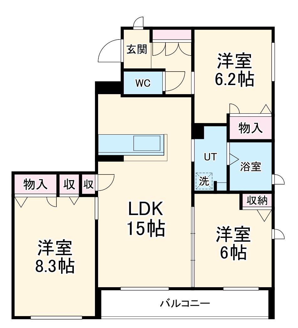 アルファステージ千里山西(3LDK/2階)の間取り写真