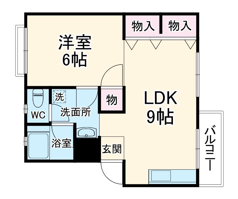 平和マンション(1LDK/3階)の間取り写真