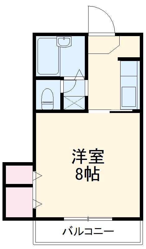 グランデ鶴里(1K/2階)の間取り写真