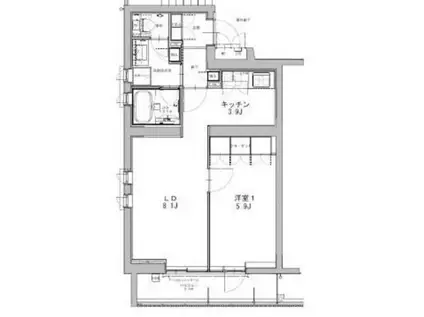 プロヴェールレジデンス(1LDK/2階)の間取り写真