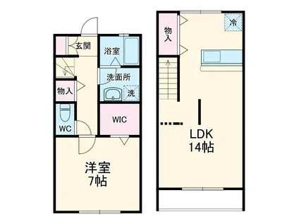 メサベルテ B棟(1LDK)の間取り写真