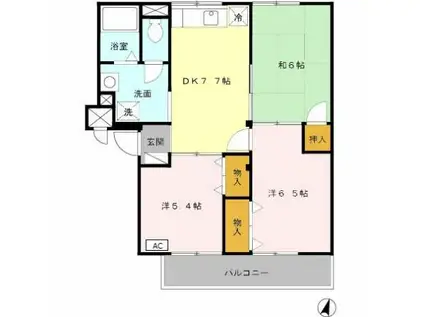 アルス・シンコー(3DK/3階)の間取り写真