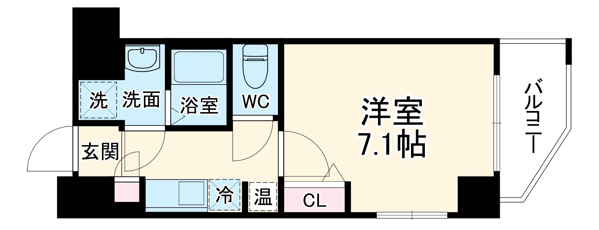 エイペックス京町堀2(1K/5階)の間取り写真