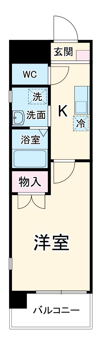 ベルコリーヌ瑞穂(1K/3階)の間取り写真