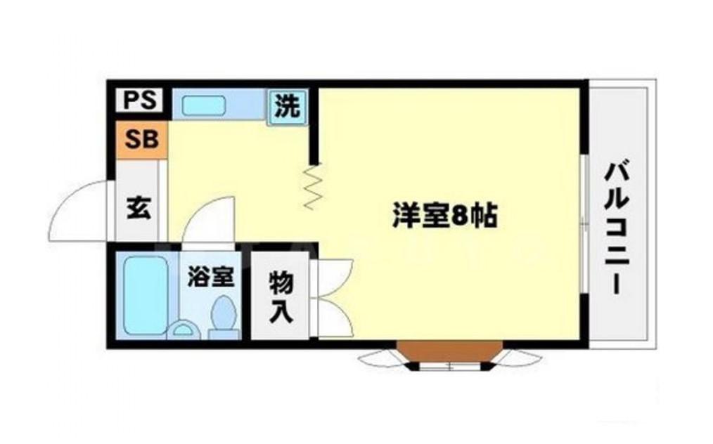 プラザカワバタ(1K/4階)の間取り写真