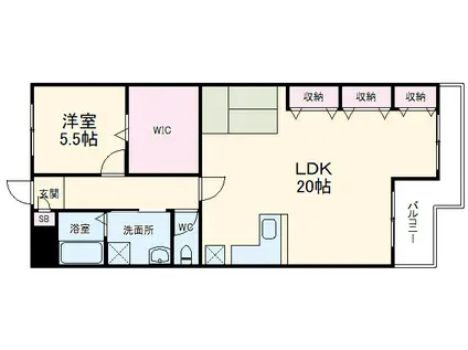 第2サンハイツ緑地公園(1LDK/4階)の間取り写真
