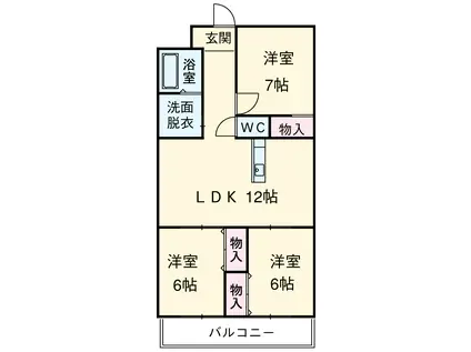 天神山マンションⅡ号館(3LDK/3階)の間取り写真