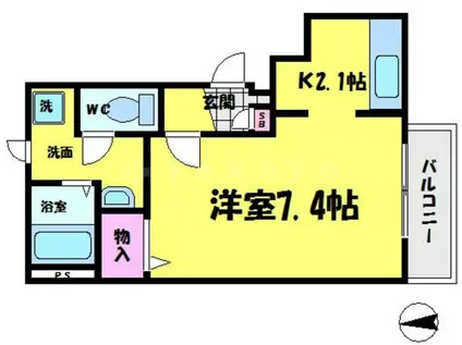 FOCUS R&R(1K/1階)の間取り写真