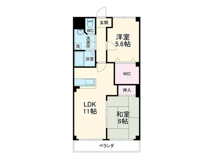 リュミエール中園(2LDK/2階)の間取り写真