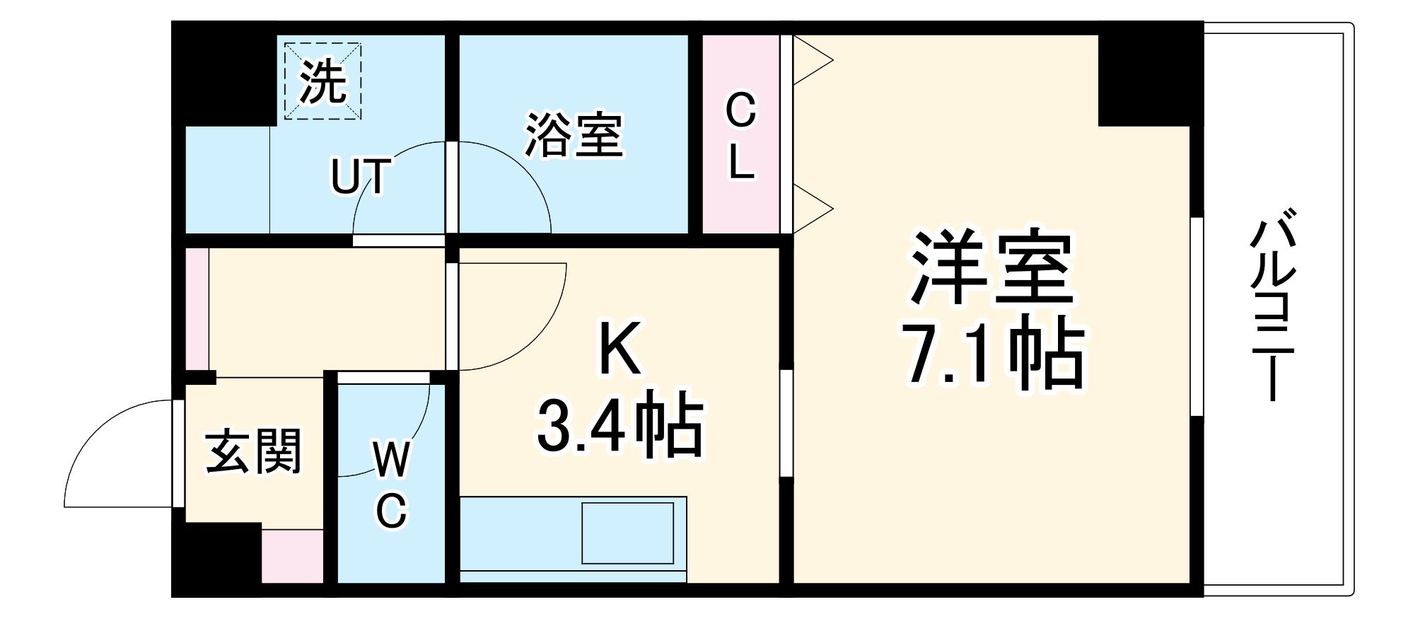 ハイムラポールPARTⅩⅣ(1K/2階)の間取り写真