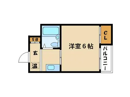 サードニックス(1K/2階)の間取り写真