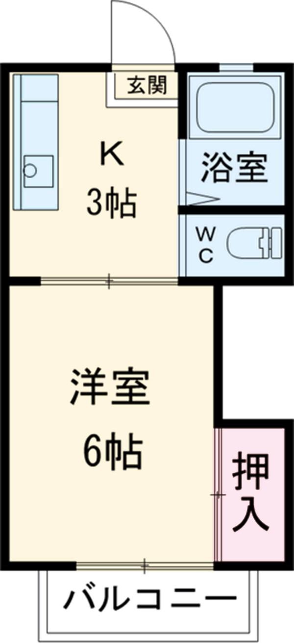 プティビジュー(1K/2階)の間取り写真
