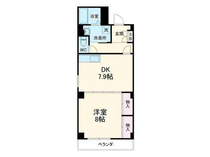 ブランミュールKT(1DK/2階)の間取り写真