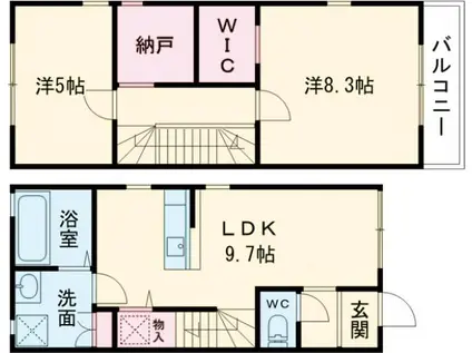 プレジール(2SLDK/1階)の間取り写真