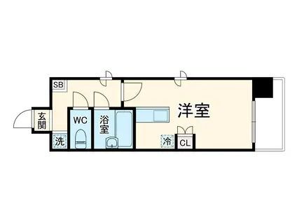 エスリード都島(ワンルーム/2階)の間取り写真