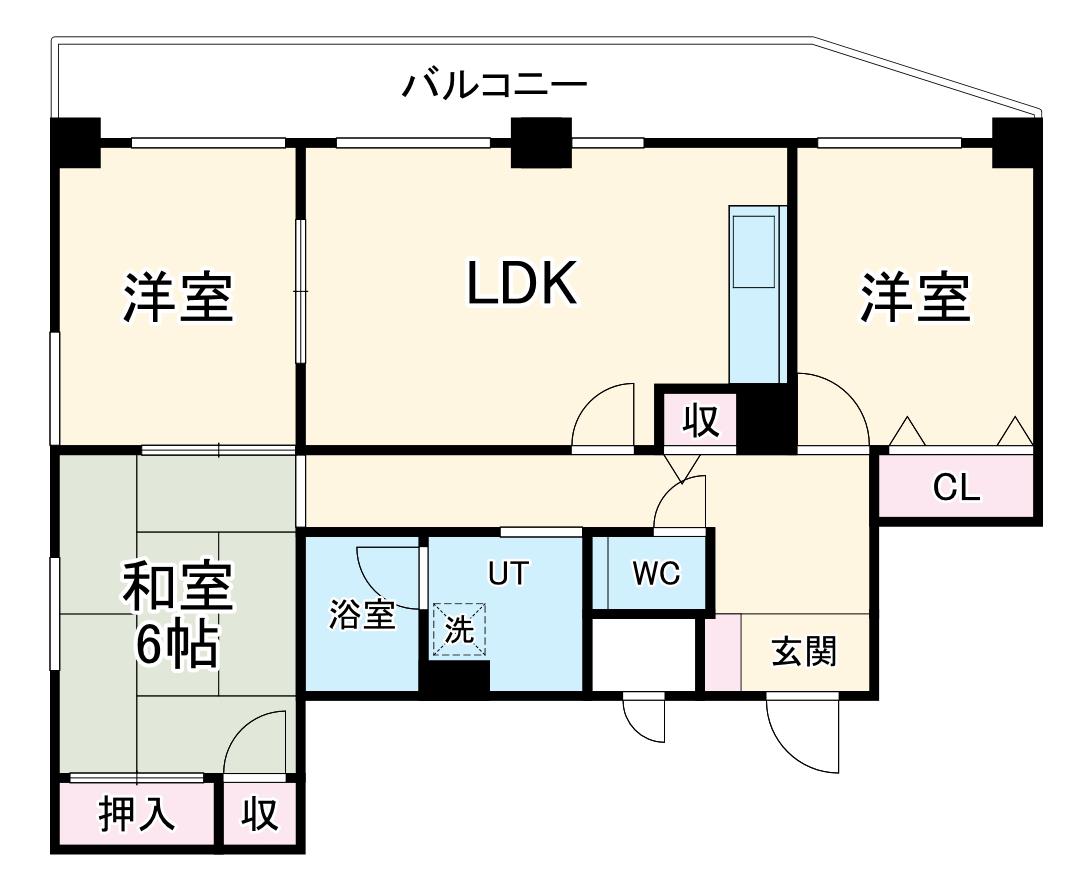 第五梅野ビル(3LDK/3階)の間取り写真