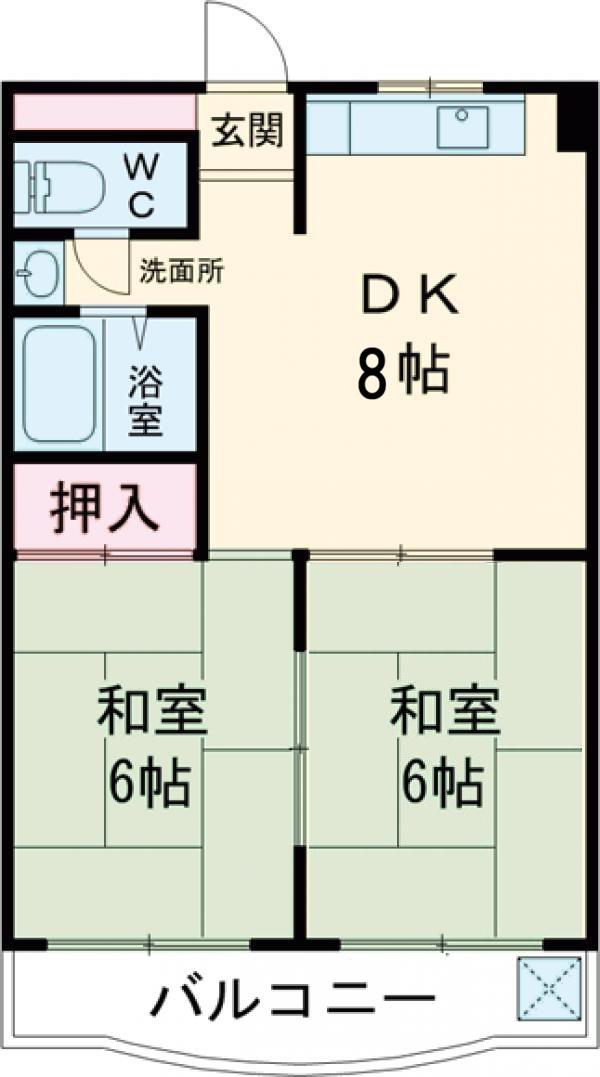 桂川テラス(2LDK/3階)の間取り写真