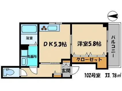 サンセールⅦ(1DK/1階)の間取り写真
