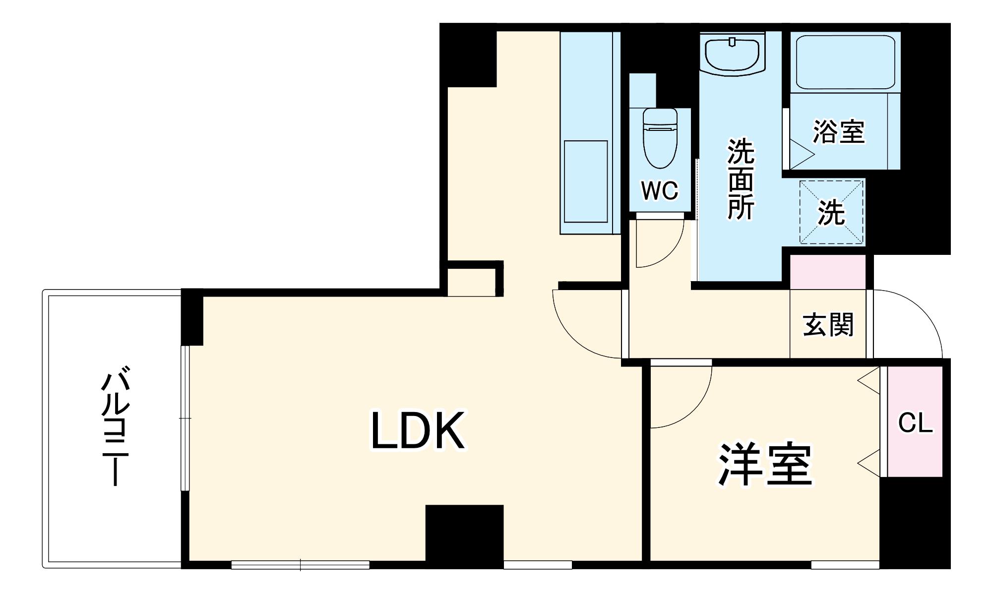 パインフィールド七条(1LDK/2階)の間取り写真