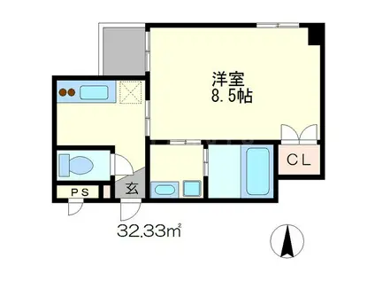 フォルグレンツェン(1K/2階)の間取り写真