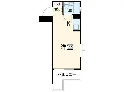 メゾン・ド・ゼファー(ワンルーム/2階)の間取り写真