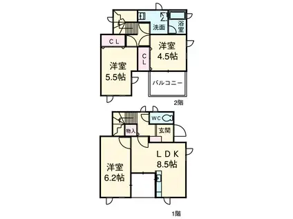 ハーモニーコート(3LDK)の間取り写真