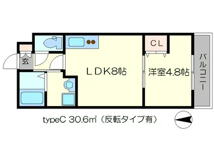A-MON西院MANJUJI(1LDK/3階)の間取り写真