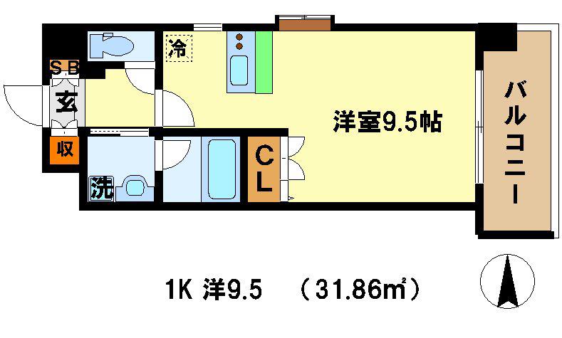 ベラジオ烏丸御池2(1K/8階)の間取り写真