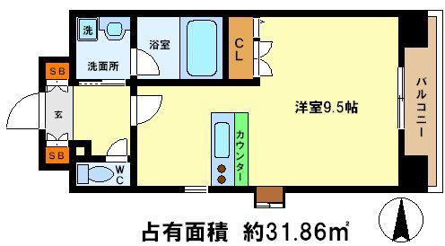 ベラジオ烏丸御池2(1K/11階)の間取り写真