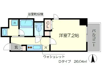 アスヴェル京都西七条(1K/3階)の間取り写真