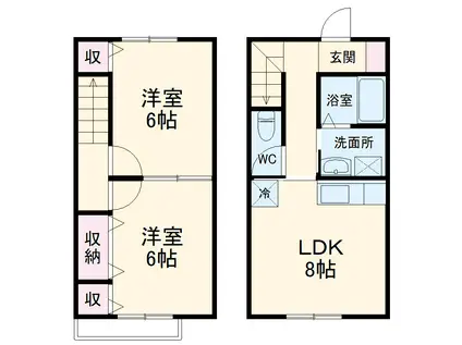イクシオンⅢ(2LDK)の間取り写真