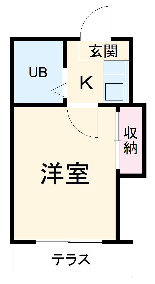 アーバンフラット新瑞橋(1K/2階)の間取り写真
